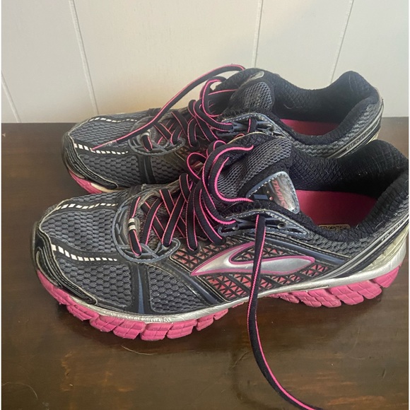 Brooks lace up pink grey trance 12 low top athletic Running Shoes women’s 8.5 B - Picture 4 of 9